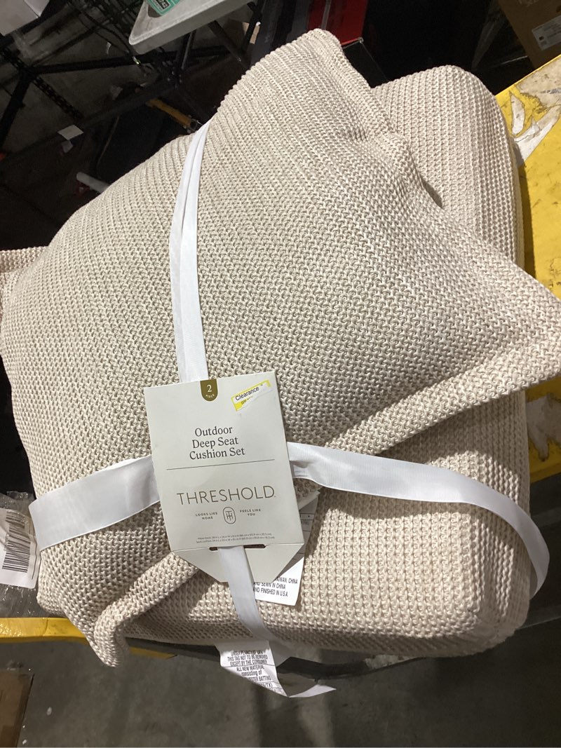 Condition photo showing Good Condition for 2pc natural weave deep seat outdoor cushion set ivory - threshold