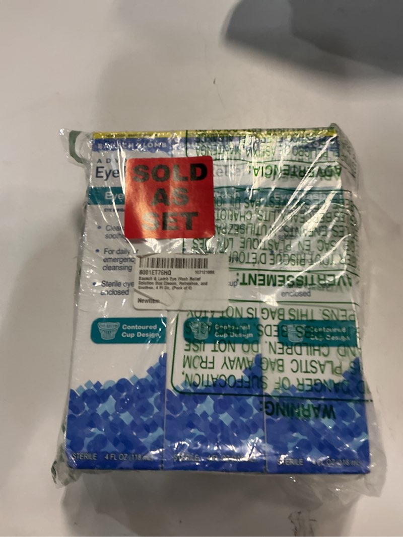 Condition photo showing New/Like New for Bausch + Lomb Advanced Eye Relief, Eye Wash Solution, Cleanses, Refreshes, and Soothes for Daily or Emergency Use, 4 Fl Oz (Pack of 6)