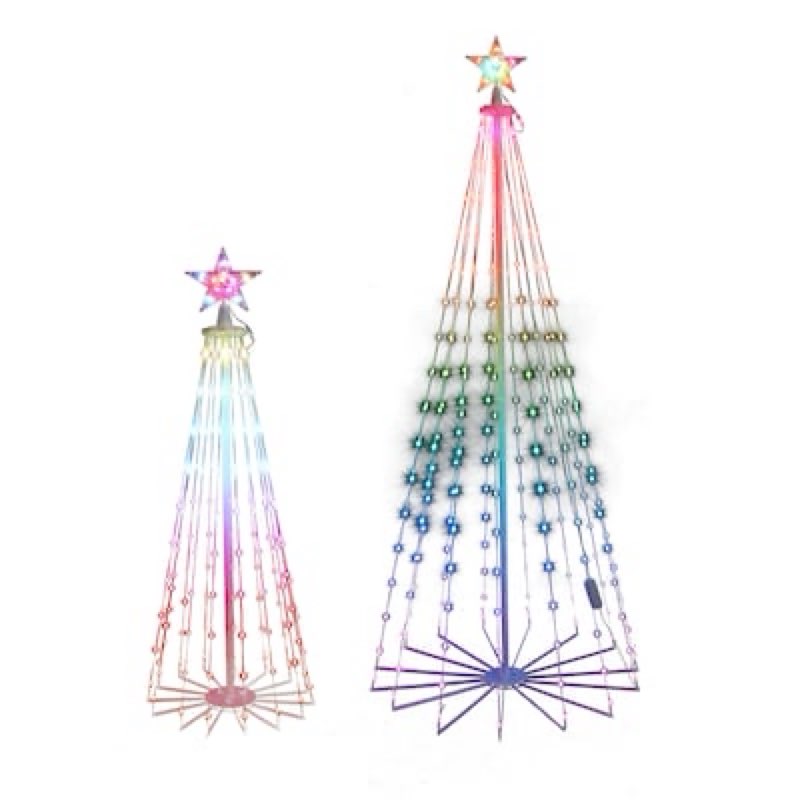 Holiday Living 2 -Pack 74-in Freestanding Christmas tree Yard decoration with Multicolor LED