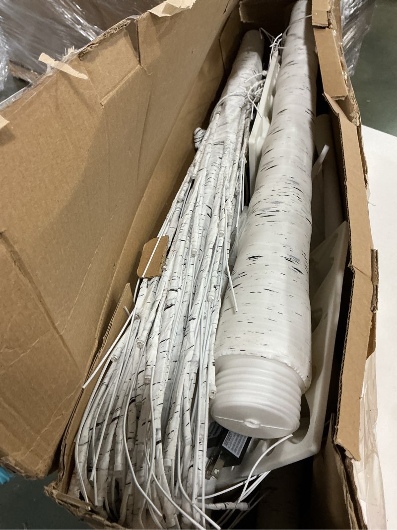 Condition photo showing Good Condition for Set of 3 Lighted Birch Tree 4FT 5FT and 6FT, Higher Size, Timer Function Birch Christmas Tree with 144 LED Warm White Lights for Indoor Christmas Decorations Outdoor Yard Garden Home Bedroom Party Warm White 4/5/6FT 3Pack