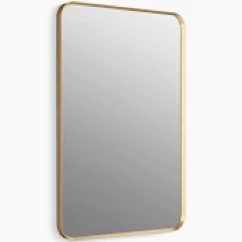 Umzodo 16x24 inch Rectangle Wall Mirror, Brushed Bronze Metal Framed Vanity Mirror for Bathroom,Anti