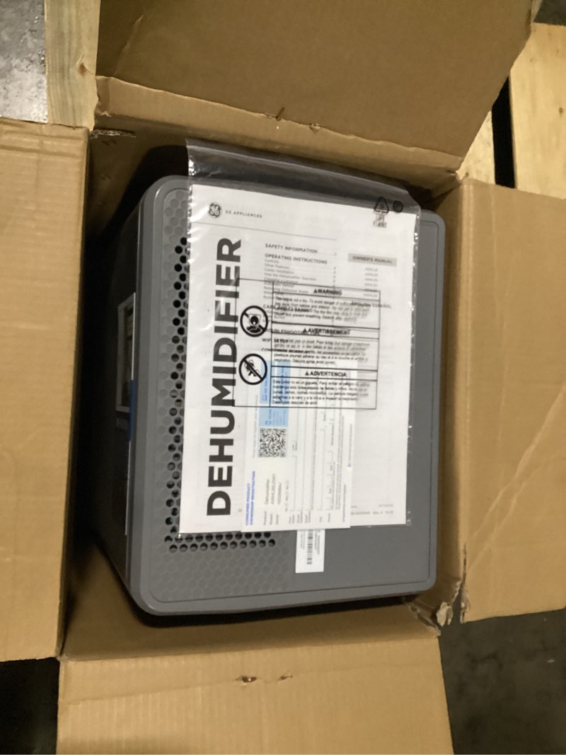 Condition photo showing Good Condition for ge 50-pints for wet rooms up to 4500 sq. ft. residential dehumidifier with bucket in gray wi-fi, energy star