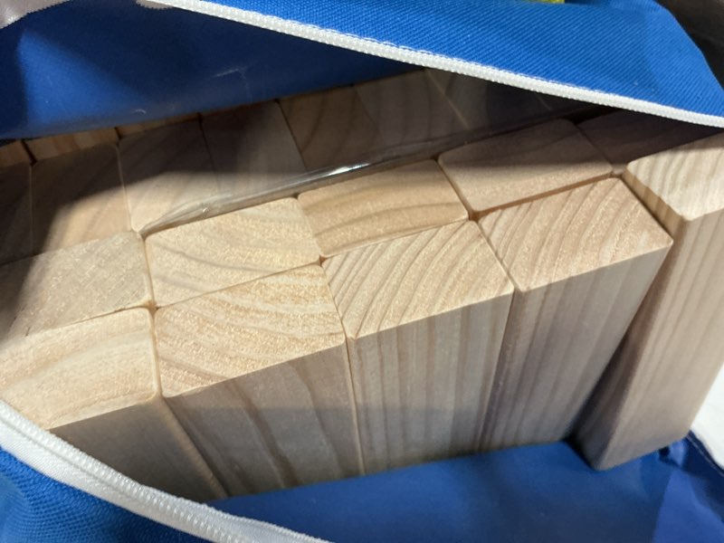 Condition photo showing Good Condition for 60 pcs tumbling tower game,outdoor games for adults & families, 4.3 ft premium wooden blocks stacking games with carry bag stacking toys for backyard, lawn, party, camping large size