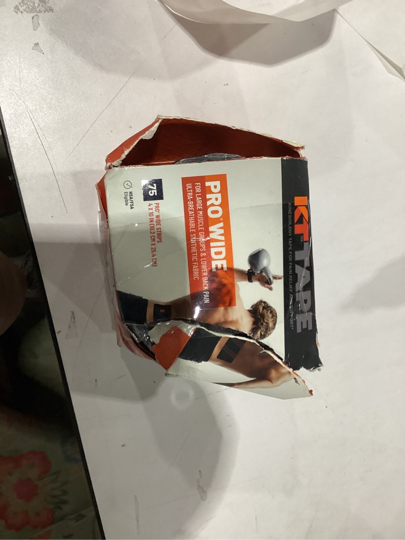 Condition photo showing New/Like New for Similar to stock photo 75ct KT Tape, Pro Extreme Synthetic Kinesiology Athletic Tape, 20 Count, 10” Precut Strips Jet Black 20 Count, 10” Strips