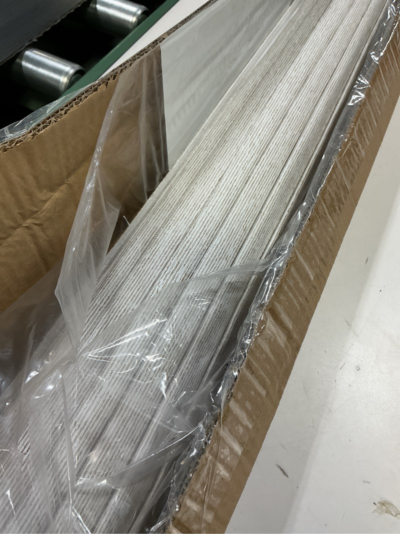 Condition photo showing As Is for 100% Blackout Cordless Roman Shades for Indoor Windows & French Doors, 34 1/4" W × 72" H - Blackout - Beige Blackout - Beige 34 1/4" W × 72" H
