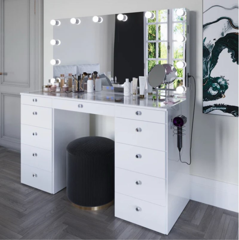 White makeup vanity (incomplete box 1/3)