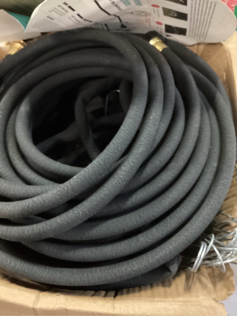 Condition photo showing As Is for Soaker Hose 100 FT for Garden with 1/2" Diameter Irrigation Hose Save 70% of Water Solid Brass Interface Eminently Suitable for Lawn and Garden Bed Cover Brass 100FT