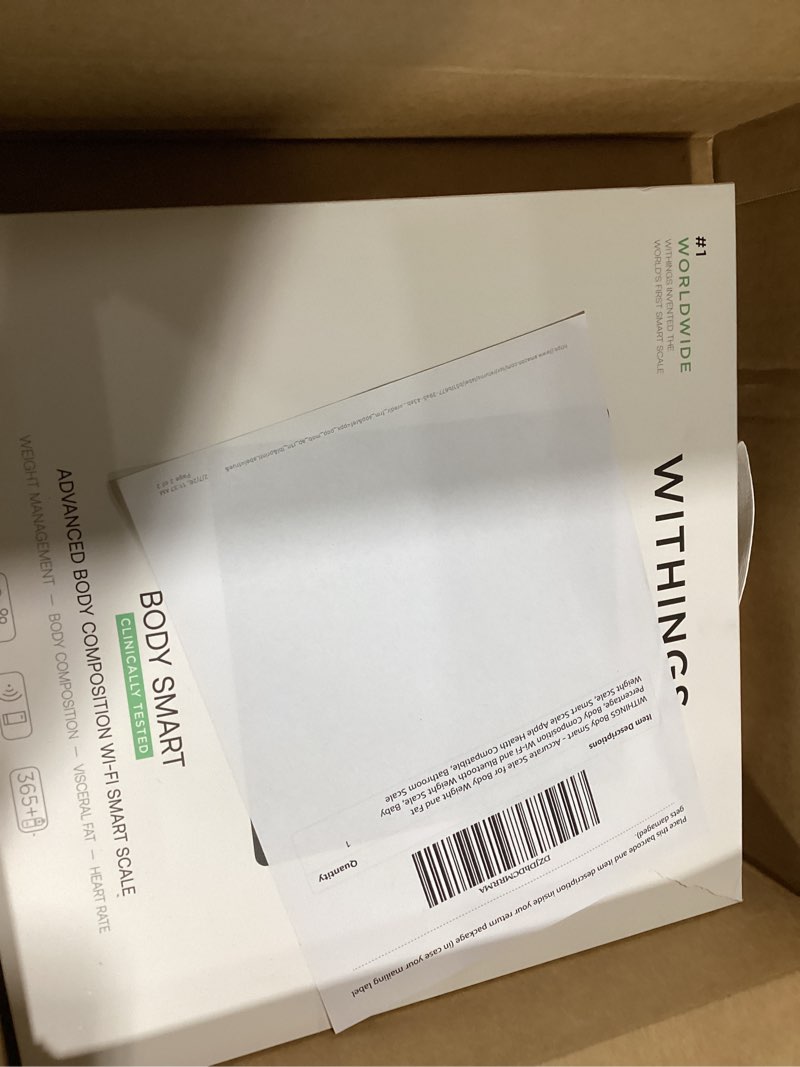 Condition photo showing New/Like New for WITHINGS Body Smart - Accurate Scale for Body Weight and Fat Percentage, Body Composition Wi-Fi and Bluetooth Weight Scale, Baby Weight Scale, Smart Scale Apple Health Compatible, Bathroom Scale