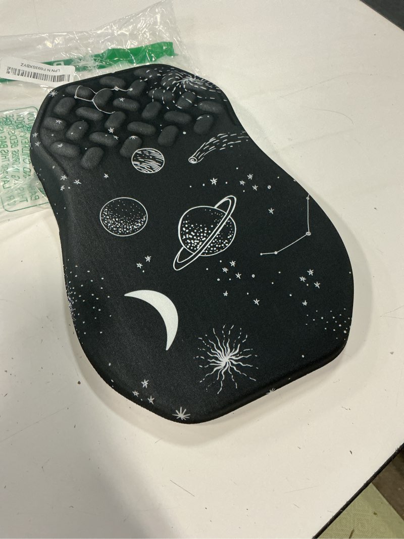 Condition photo showing Good Condition for ergonomic slope mouse pad wrist support, wrist rest mousepad for carpal tunnel pain relief with massage bulge and slow rebound memory foam (12x8 inch, galactic system) am004-galactic system