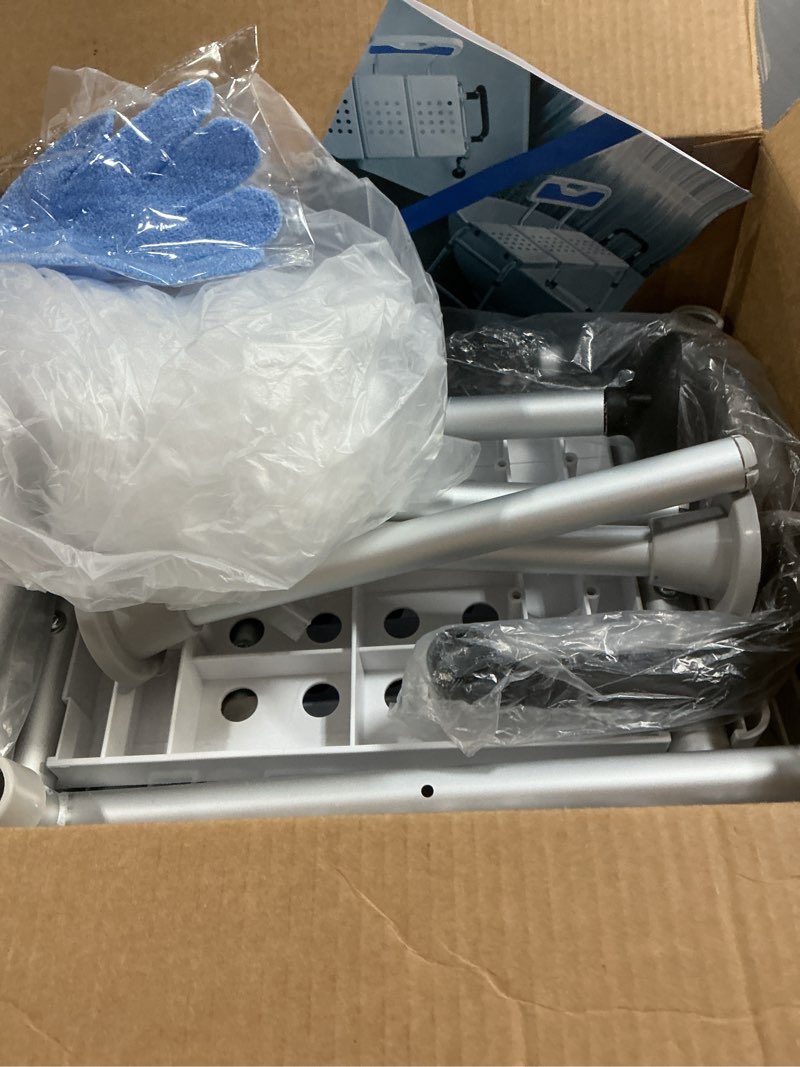 Heavy Duty Bath and Shower Bench with Adjustable Height and Reversible backrest - Handicap Shower Chair for Elderly and Disabled, Sliding Shower Chair, Bathtub Chair for Inside tub