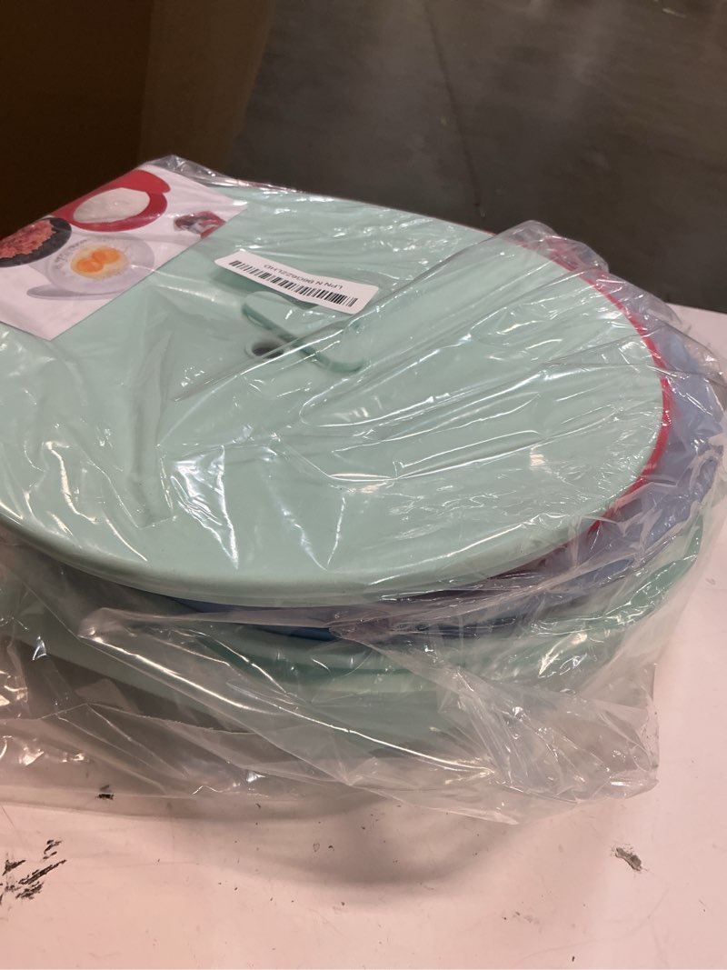 Condition photo showing Good Condition for 3-pack silicone bowl liners with lids for kitchenaid 6-qt bowl-lift bowls only, 2mm extra-thick premium silicone, built-in air vents for dough proofing, dishwasher safe, bpa-free 6qt blue/green/red