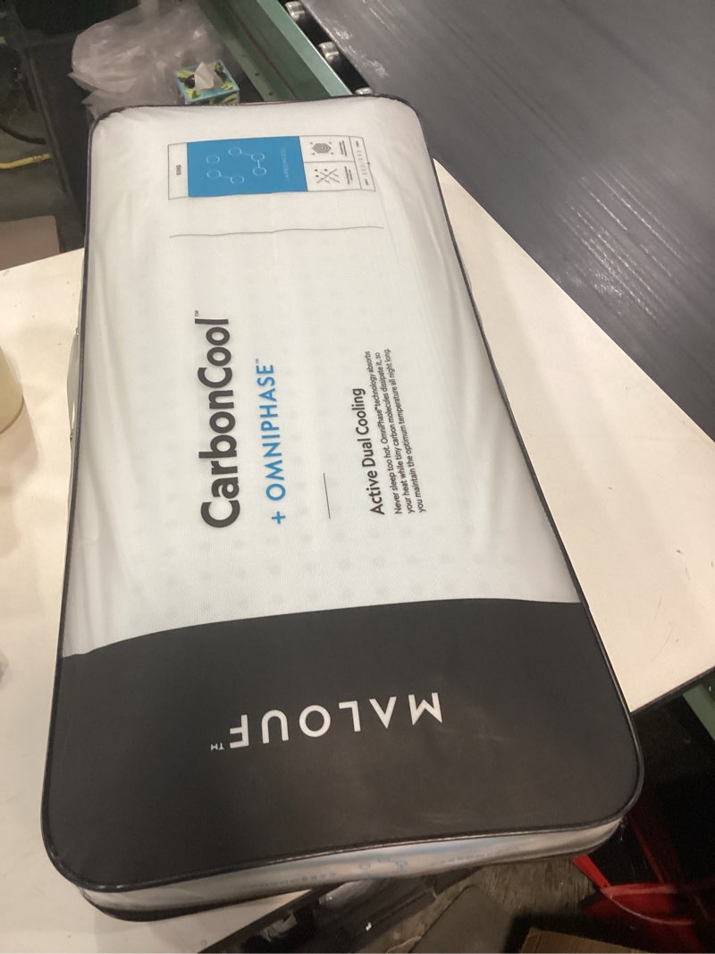 Condition photo showing New/Like New for MALOUF Z Zoned Pillow Infused with Temperature Regulating Gel-New ACTIVEDOUGH Formula is Responsive, Supportive, and Plush-Mid Loft-King, Blue