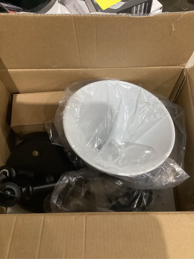 Condition photo showing As Is for TRLIFE Wall Sconce Plug in, Dimmable Wall Sconce Wall Lights with Plug in Cord and Dimmer On/Off Knob Switch, Swing Arm Wall Light for Bedside Bedroom Stairway Living Room(1 Pack, 1 Bulb Included) Black 1 Pack-Knob