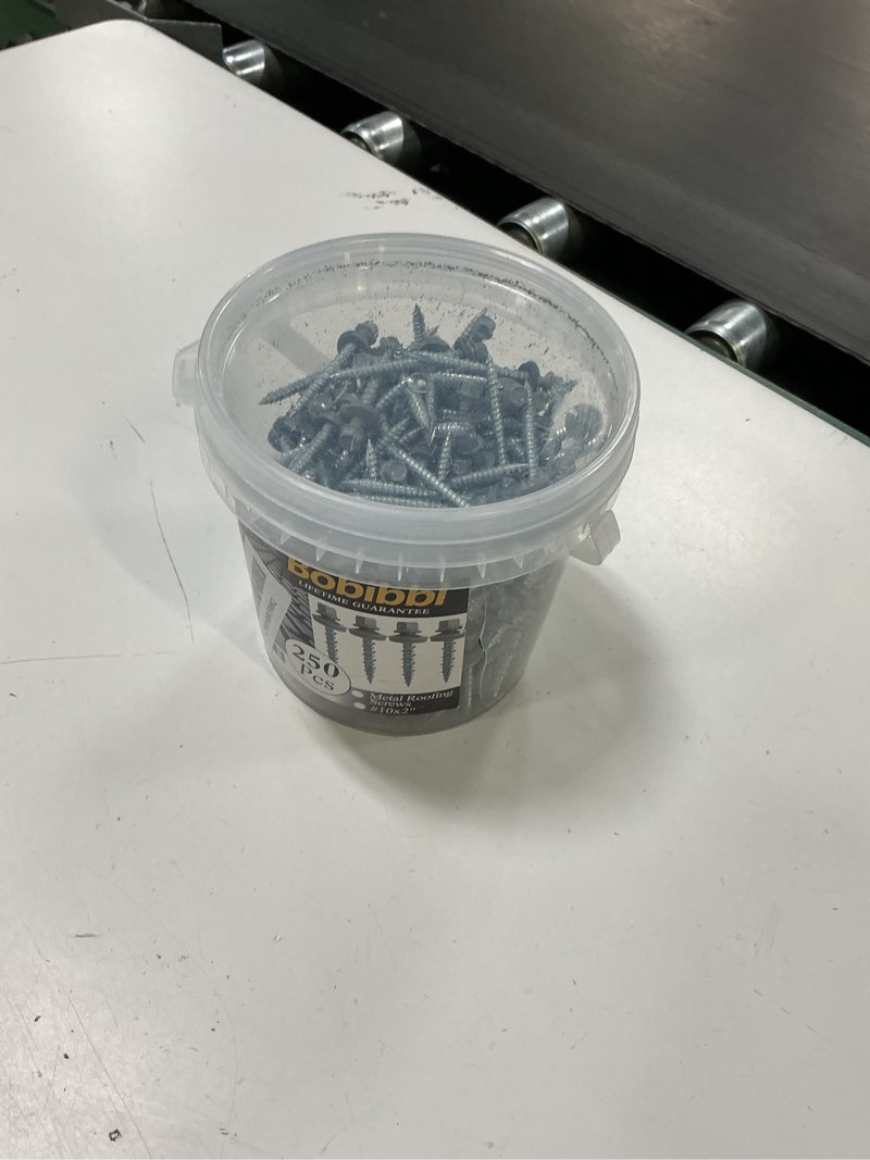 Condition photo showing New/Like New for metal roofing screws 10 x 2 inch, gray hex head sheet metal roof screw with epdm washer for corrugated roofing (250pcs) 10x2'' grey