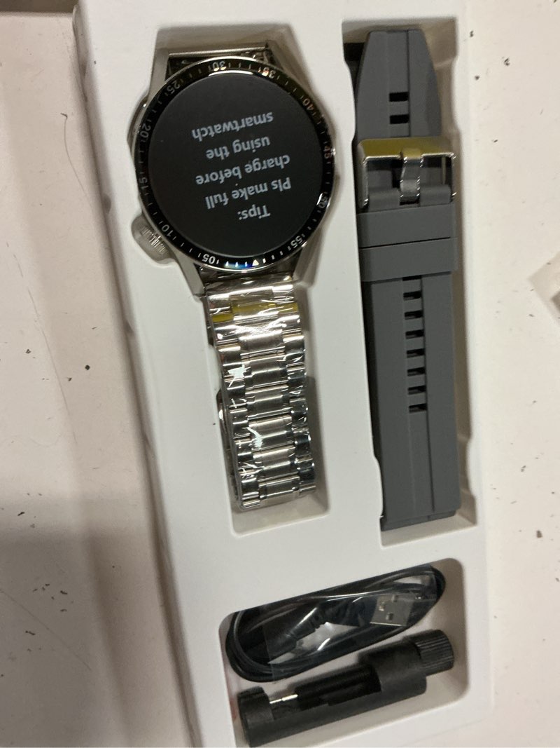 Condition photo showing Good Condition for smart watch for men with answer/make calls, 1.39" hd always display fitness tracker watch with waterproof 190+sports modes health monitor sleep monitor for ios android (silver)