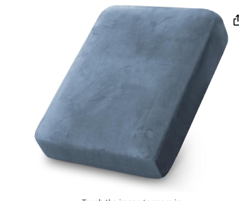 PrinceDeco Stretch Velvet Couch Cushion Cover,Soft Cushion Slipcover for Chair Cushion Fitted Sofa Cover Furniture Protector for Sectional Cushion Cover (Width Up to 29.5", Stone Blue)
