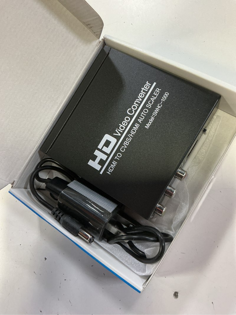 Condition photo showing Good Condition for newcare hdmi to rca and hdmi adapter converter, 3rca cvbs av composite video audio adapter/splitter, with poweradapter support 1080p, pal, ntsc, for hd tv, older tv,camera, monitor, etc(black)