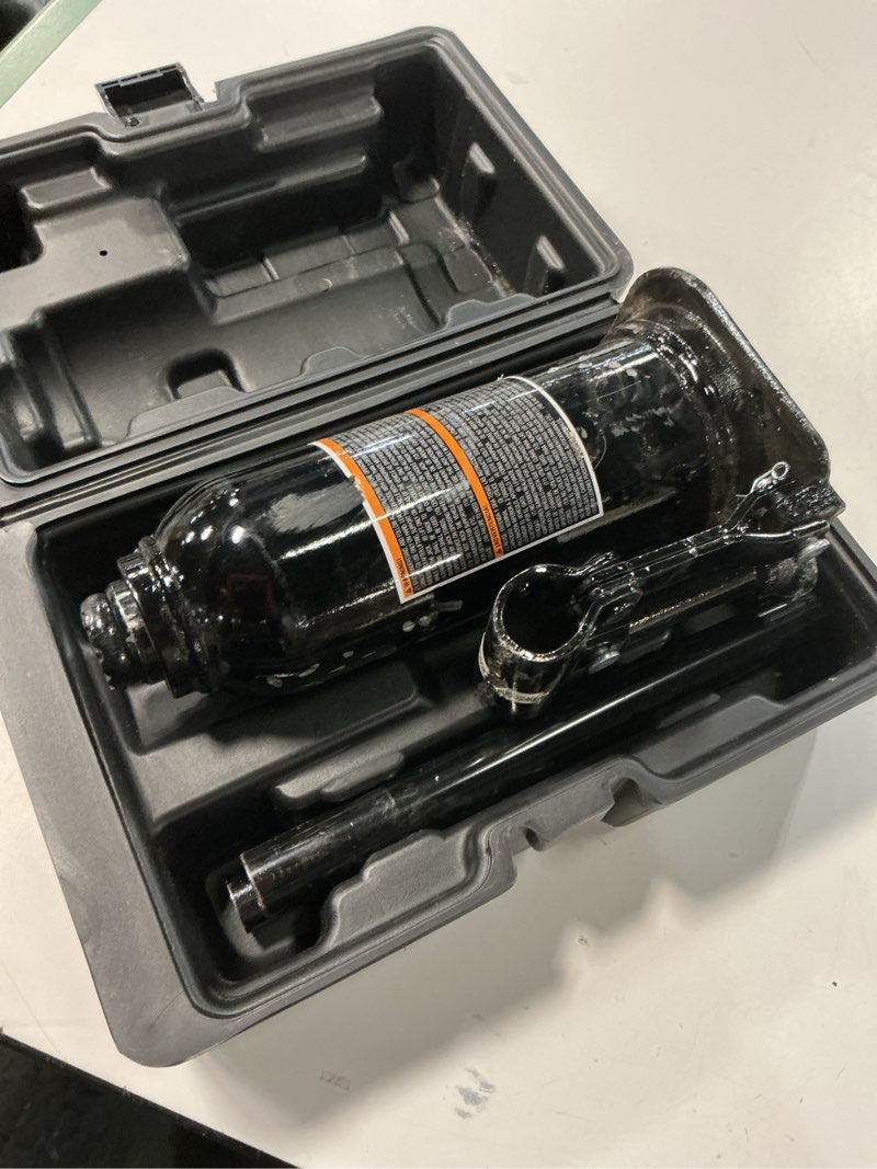 Condition photo showing As Is for Torin Black 6-Ton Steel Hydraulic Bottle jack