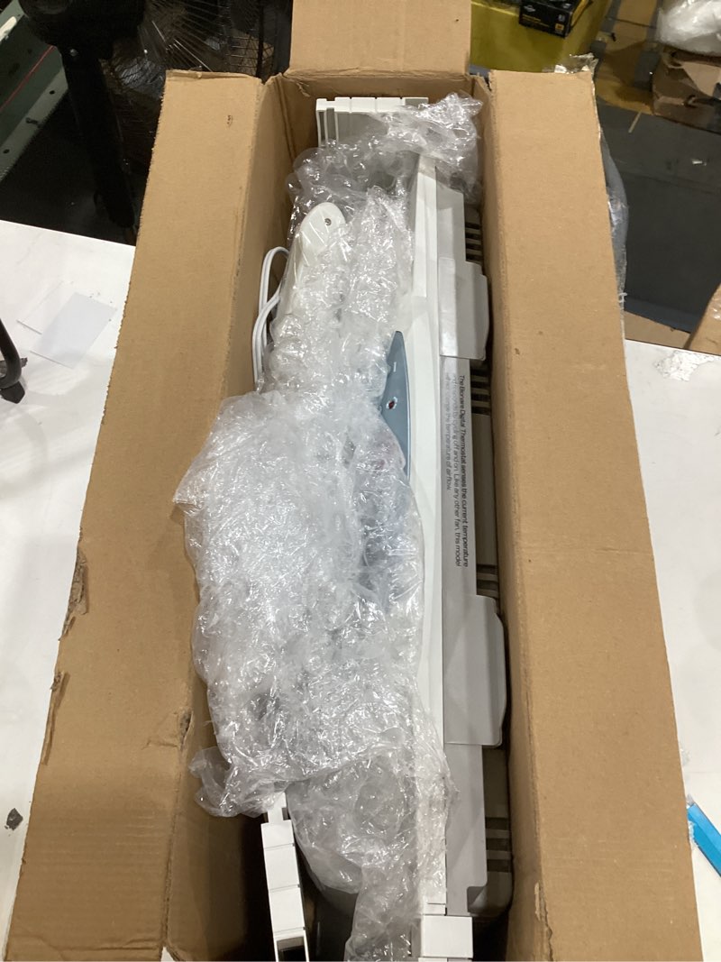 Condition photo showing Good Condition for bionaire window fan with reversible airflow blades – 3-speed settings, programmable thermostat, led display, remote control, fits 24–36" windows, no assembly required white 2 blades electronic control with lcd screen window fan