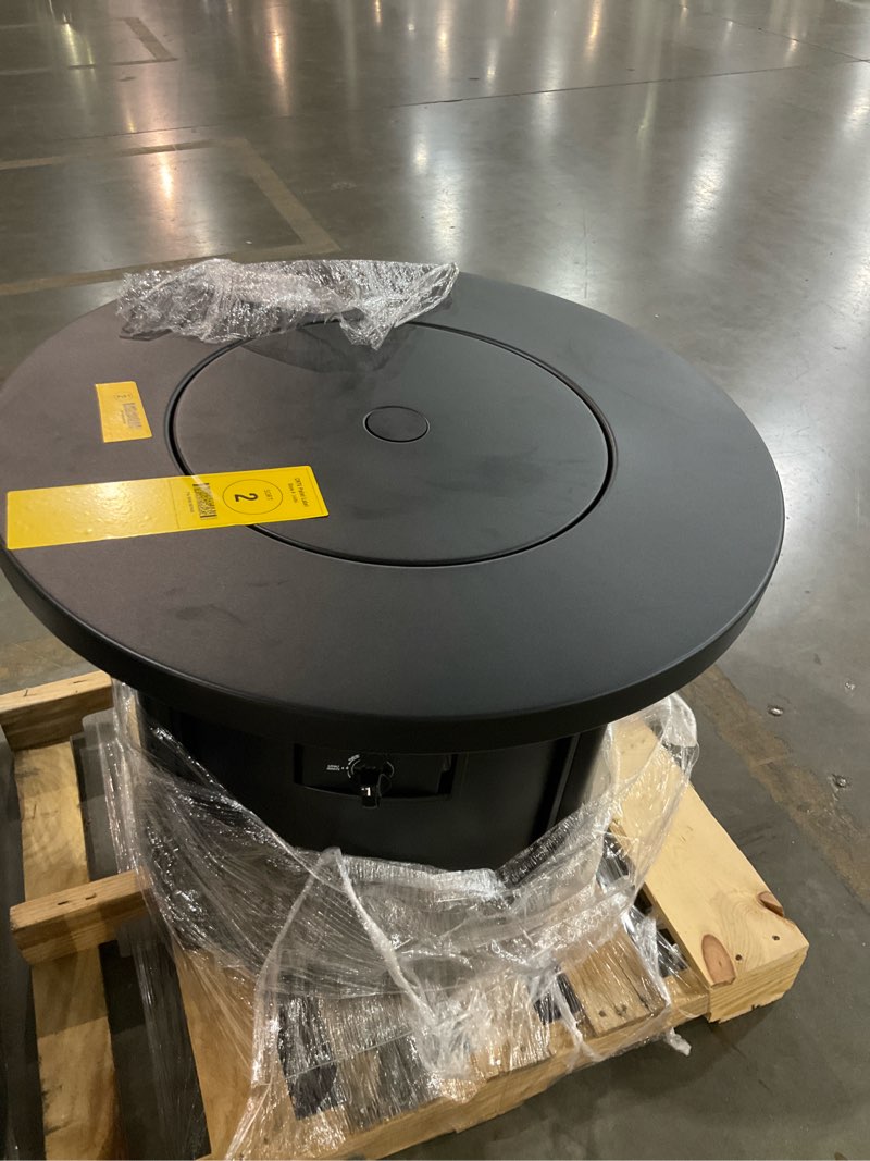 Condition photo showing As Is for style selections 30-in w 50000 maximum btus steel round liquid propane fire pit