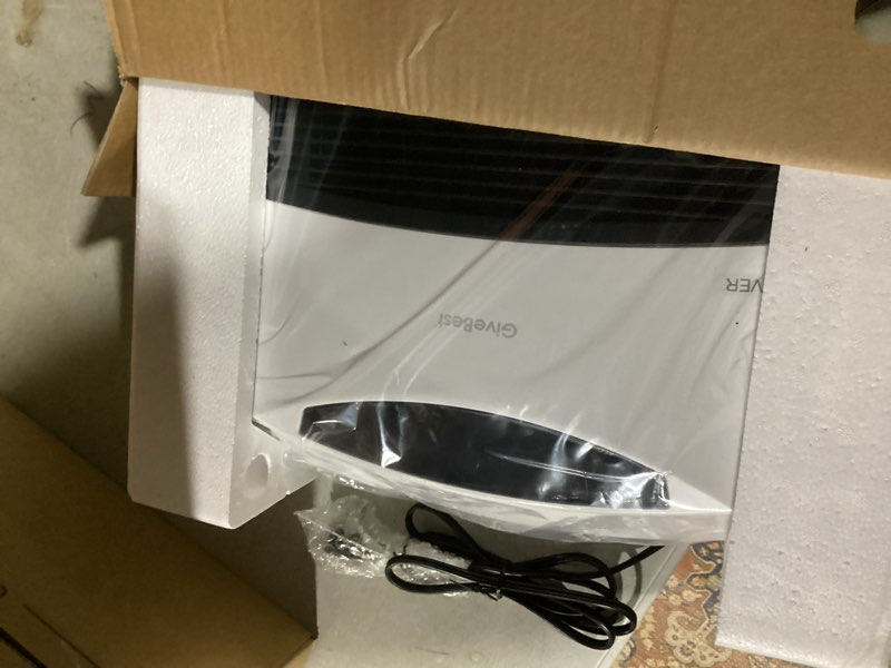Condition photo showing Good Condition for GiveBest Portable Electric Space Heater with Thermostat, 1500W/750W Safe and Quiet Ceramic Heater Fan, Heat Up 200 Square Feet for Office Room Desk Indoor Use, Silver