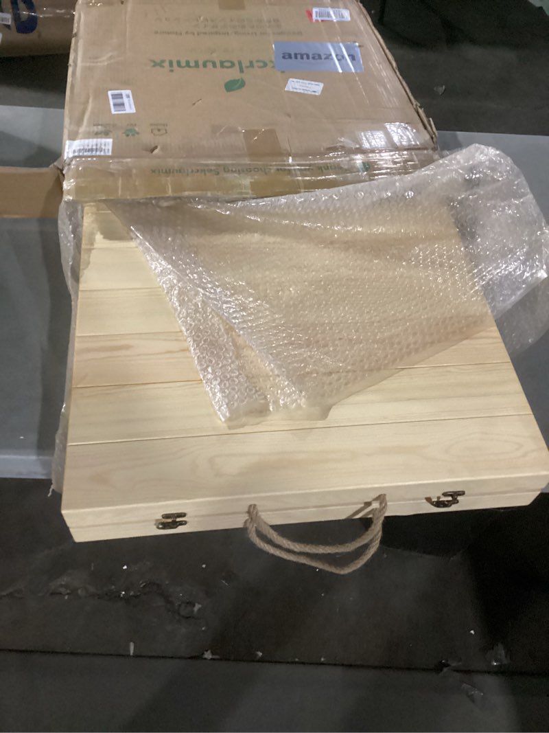 Condition photo showing As Is for Item similar to photo) 30x60 Inch Boho Low Picnic Wood Table - Foldable Design And And 2 Set Of Wood Table Leg For Sitting On The Floor Low Height Floor Picnic Table Encourage A Laid-back Vibe At Home Or In Nature
