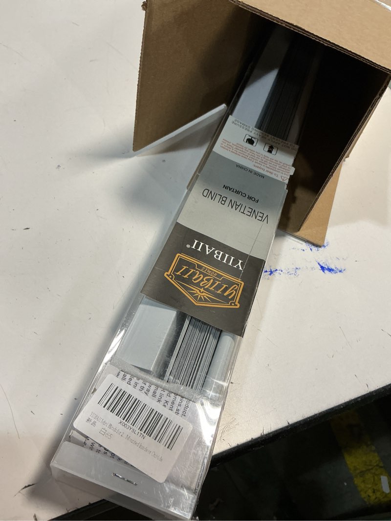 Condition photo showing Good Condition for YIIBAII Mini Blinds Suitable for 26" W x 64" H Windows 1" Aluminum Horizontal Venetian Blinds Darkening with Rope and Pole can Mounted Inside or Outside White 26"W x 64"H