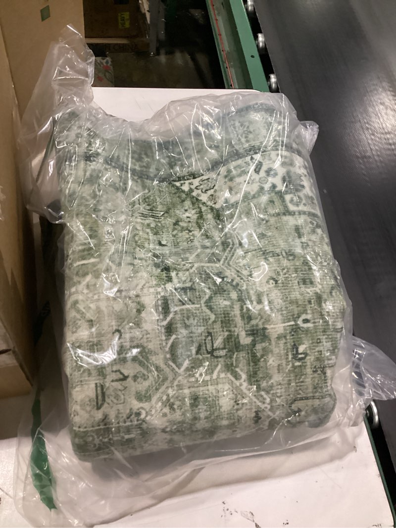 Condition photo showing Good Condition for Lofus  Area Rug for Living Room,Green Washable Large Rugs with Non-Slip Backing,Soft Boho Carpets for Bedroom Dining Room Home Office Indoor Nursery Green (Rectangular)