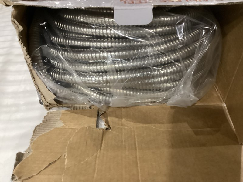 Condition photo showing New/Like New for Garden Hose Metal 100FT, Stainless Steel Heavy Duty Water Hose With 10 Function Nozzle, No-Kink, Tough & Flexible, Sturdy and Lightweight, Rust Proof for Yard, Outdoor, RV