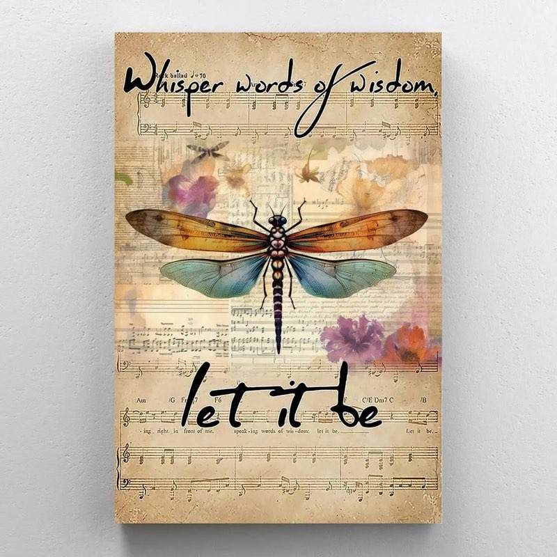 Lpdto Dragonfly Theme – Canvas Wall Art Decor Poster – Modern Dragonfly Theme Aesthetic for Home – Dragonfly Specimen – for Farmhouse Office Wall Decor,