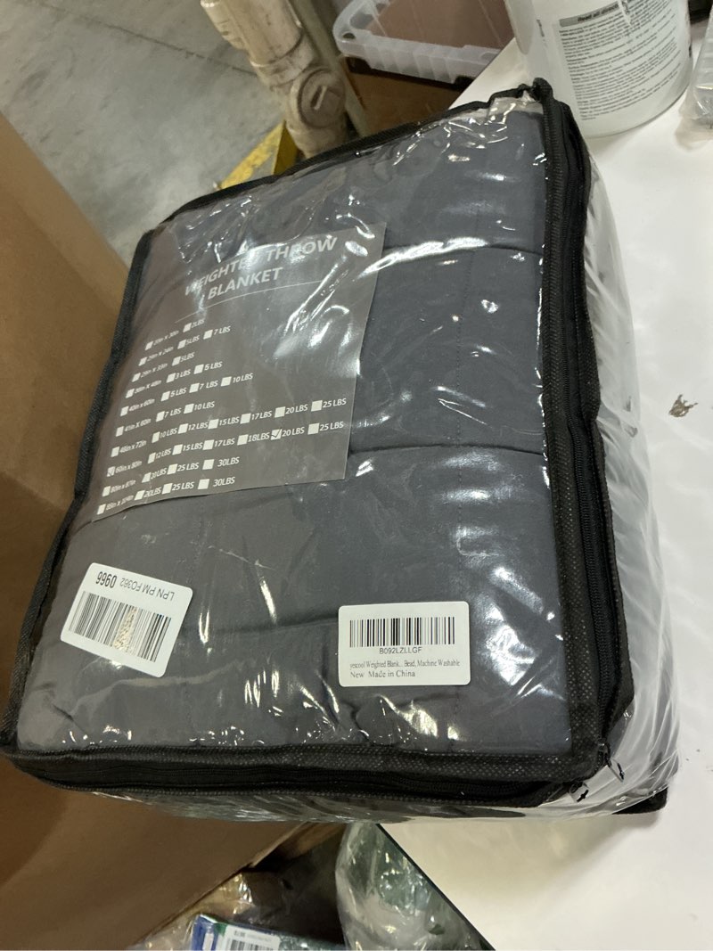Condition photo showing Good Condition for yescool Weighted Blanket for Adults (20 lbs, 60” x 80”, Grey) Cooling Heavy Blanket for Sleeping Perfect for 190-210 lbs, Queen Size Breathable Blanket with Premium Glass Bead, Machine Washable Grey 60X80-20 lbs