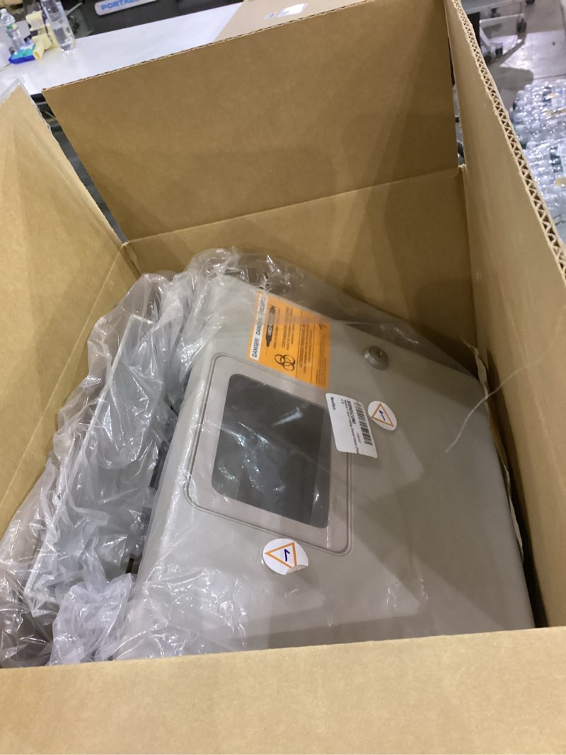 Condition photo showing As Is for Medline 5 Quart Locking Sharps Cabinet (Pack of 5) 5 Pack Cabinet