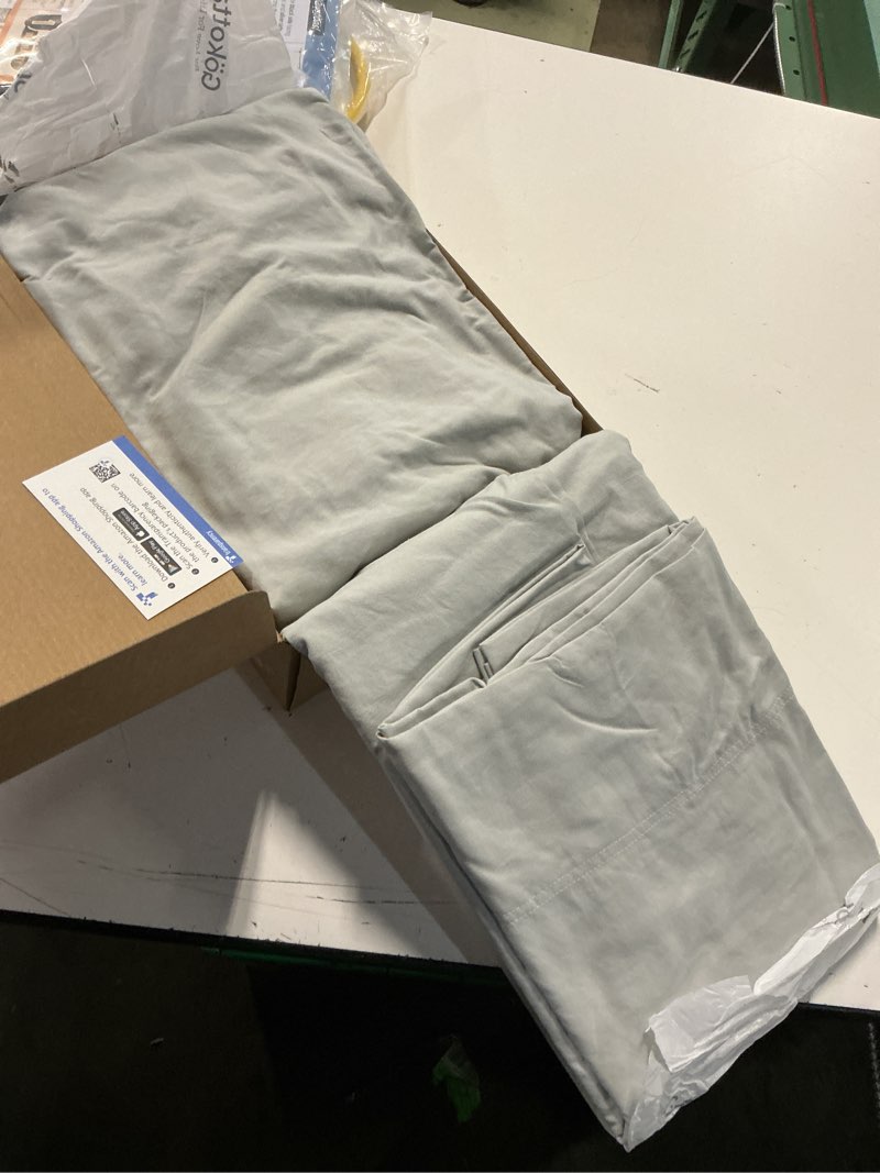 Condition photo showing Good Condition for gokotta 4 pcs full size bed sheets, 10"-15" deep pocket full sheets with elastic corner straps, brushed microfiber polyester - ultra soft, hotel luxury, wrinkle free, breathable, anti-rip - light grey 04- light grey full