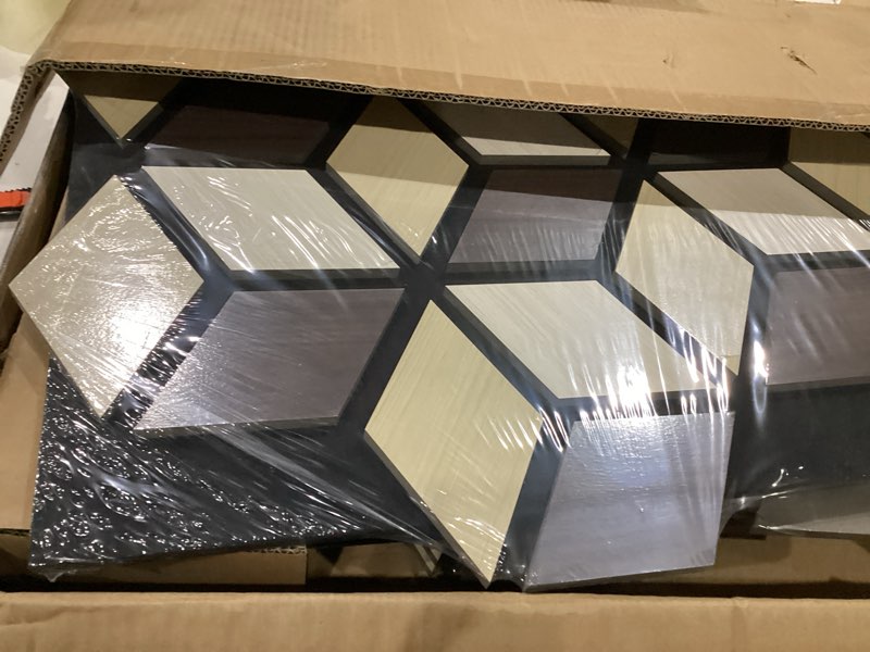 Condition photo showing New/Like New for 6 pack acoustic wall panels,3d pvc 27"x18" soundproof wooden wall panels for interior wall decor 3d fluted wood panels for living room bedroom tv background gaming room?brown? 6 brown-6