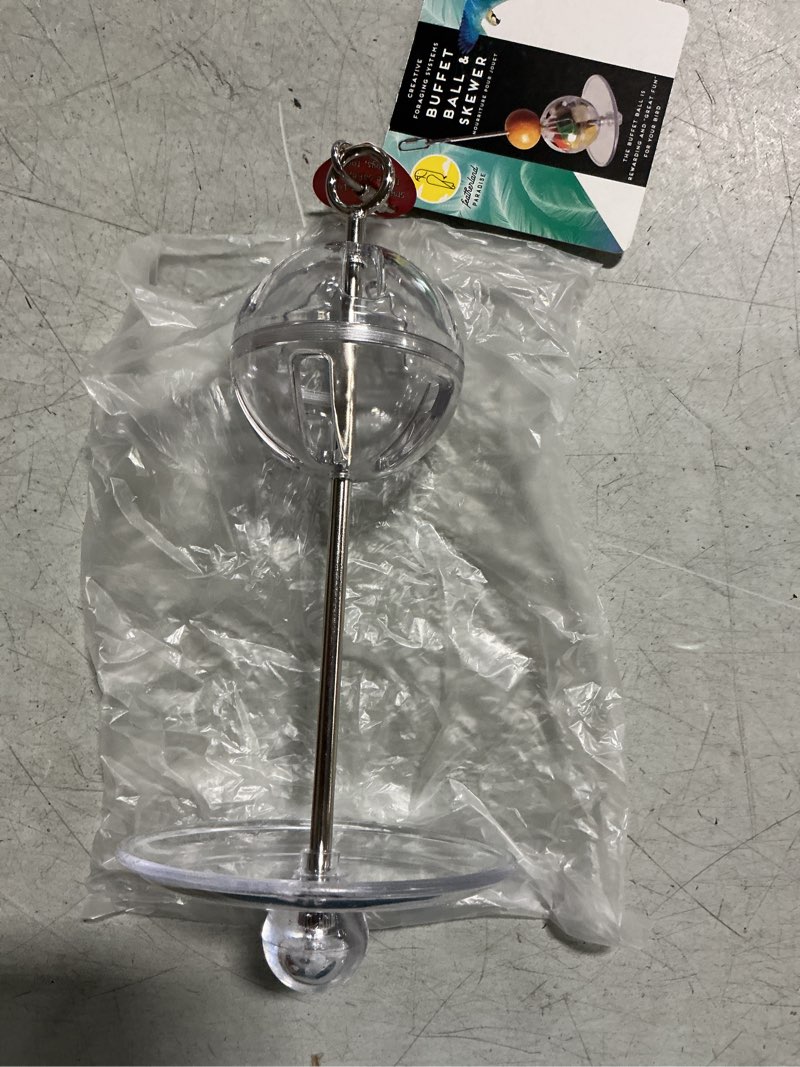 Condition photo showing New/Like New for Featherland Paradise - Hanging Buffet Ball - Interactive Bird Toy and Treat Dispenser - Creative Foraging Systems - Ideal for Medium to Extra Large Birds Buffet Ball & Skewer