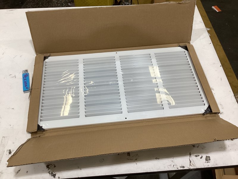 Condition photo showing New/Like New for Fits 22x10 Duct Opening | Steel Return Air Grille by Handua | Vent Cover Grill for Sidewall and Ceiling | White | HVAC Cold Air Intake Grille | Outer Dimensions: 23.75"W X 11.75" 1 22"W x 10"H [Duct Opening]