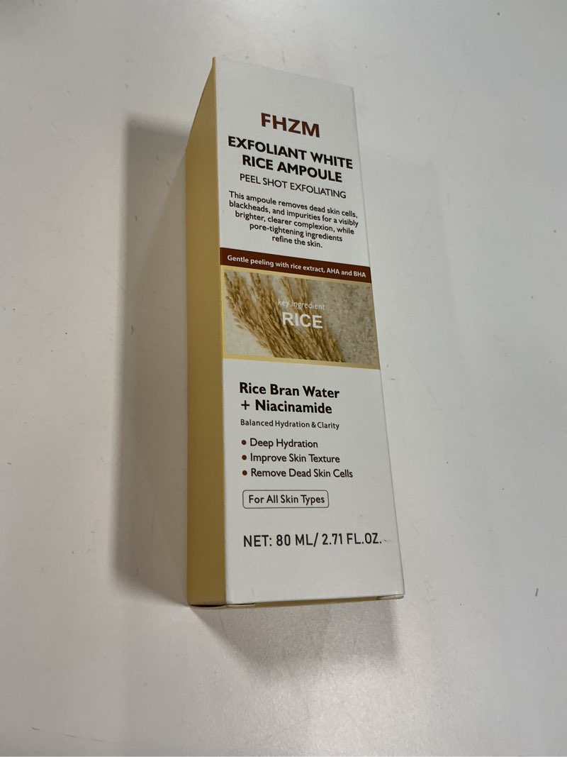 Condition photo showing New/Like New for Rice Exfoliation Ampoule, White Rice Exfoliating Serum for Face Gentle Peel, Pore Minimizing & Deep Hydration, Exfoliant for All Skin Types, 80ml (White, 80ml (Pack of 1))