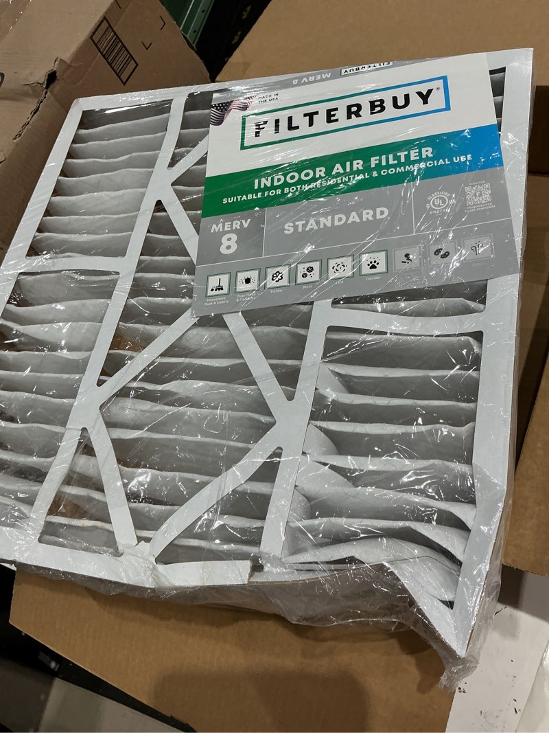 Condition photo showing As Is for filterbuy 20x20x5 air filter merv 8 dust & allergy defense (1-pack) | pleated hvac ac furnace replacement for amana, coleman, goodman, maytag, york & more (actual size: 20.25 x 20.75 x 5.25) 20x20x5 (actual: 20.25 x 20.75 x 5.25)