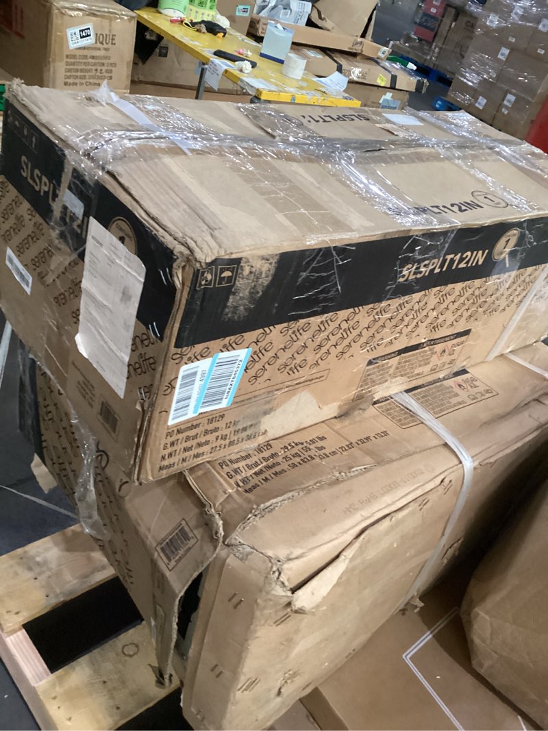 Condition photo showing As Is for SereneLife 12,000 BTU Mini Split AC & Heating System, 115V Indoor & Outdoor Wall-Mounted Units with WiFi, Installation Kit Included for Home, Office & Bedroom, Up to 550 Sq. Ft. Coverage White 12,000 BTU - 115V