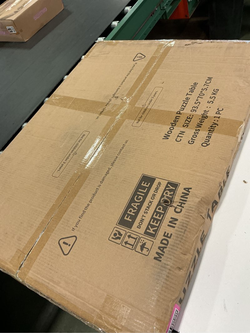 Condition photo showing New/Like New for 1500 Pieces Tilting & Rotating Puzzle Board, with Non-Slip Tabletop & Protective Cover, Sort-Wise Colorful Felt Drawers, Portable Wooden Jigsaw Puzzle Table for Adults, Birthday Gifts for Mom 1500 PIECES Multicolor