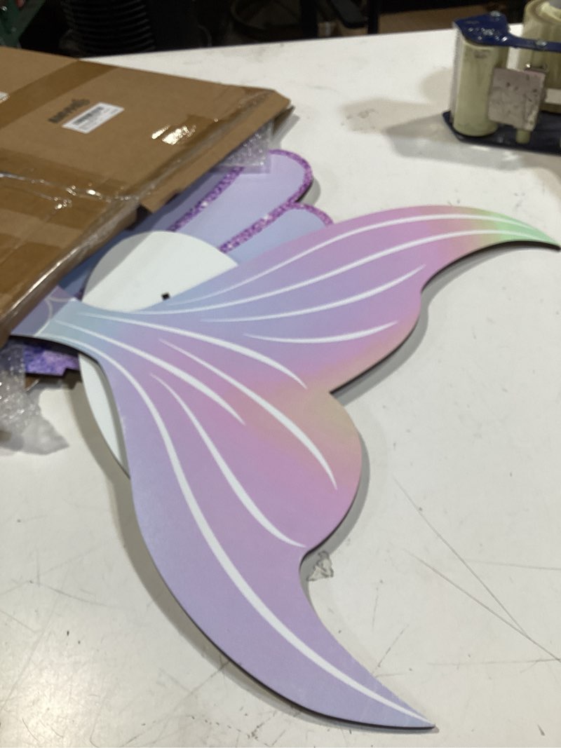 Condition photo showing Good Condition for amyhill 3 pcs large under the sea mermaid decoration vbs 2026 decorations summer sunday school decoration mermaid tail seashell starfish stand decor ocean cutouts for classroom vocation birthday party