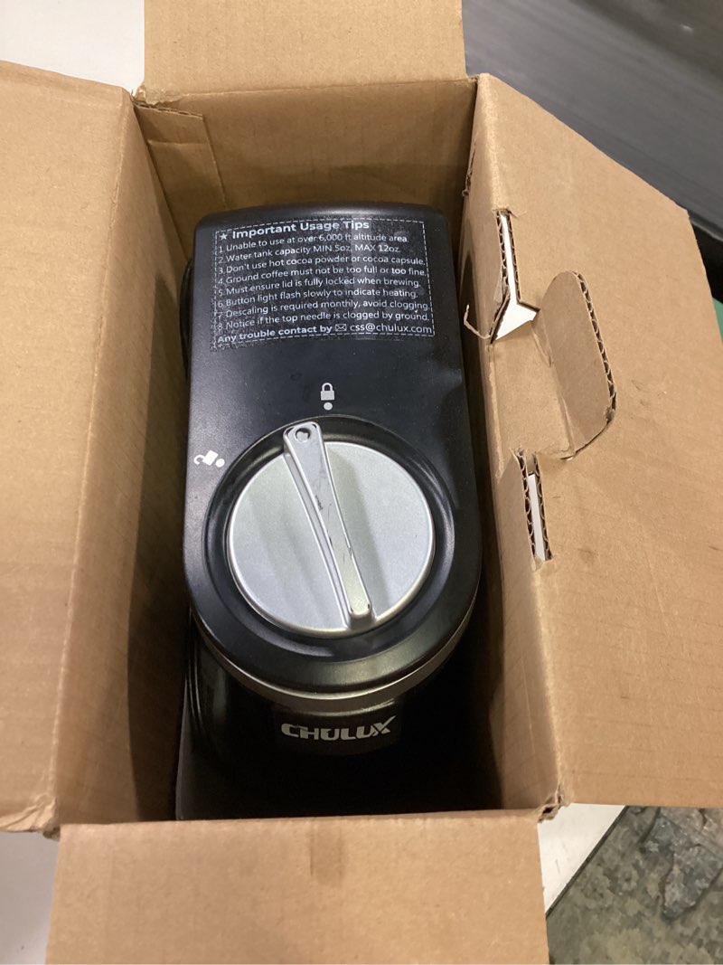 Condition photo showing As Is for CHULUX Single Serve Coffee Maker for K Capsule and Ground Coffee, Single Cup Coffee Machine, Black A-Black