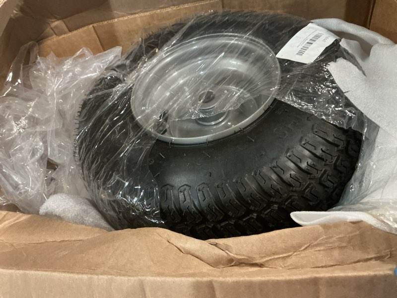 Condition photo showing Good Condition for (2 pack)13x5-6 tubeless riding mower tire and wheel,tubeless,3/4" and 5/8" bushings, 3-5" centered hub,compatible with riding mowers and garden tractors