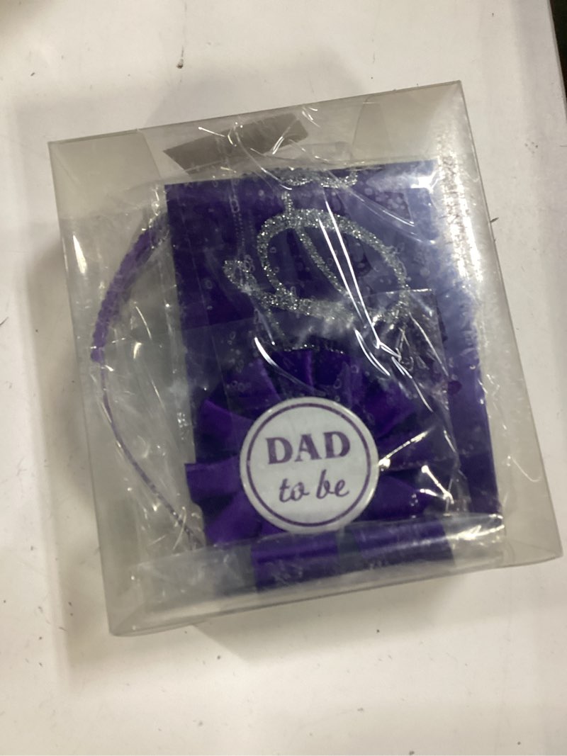 Condition photo showing New/Like New for meant2tobe purple baby shower decoration set: tiara, sash, and pin. perfect maternity christmas gift for mom and dad to be!