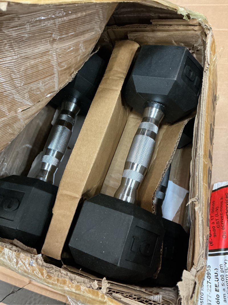 Condition photo showing New/Like New for cap barbell coated dumbbell weight | multiple options pairs & sets chrome handle 50 lb - set (10 lb x 2 & 15 lb x 2)