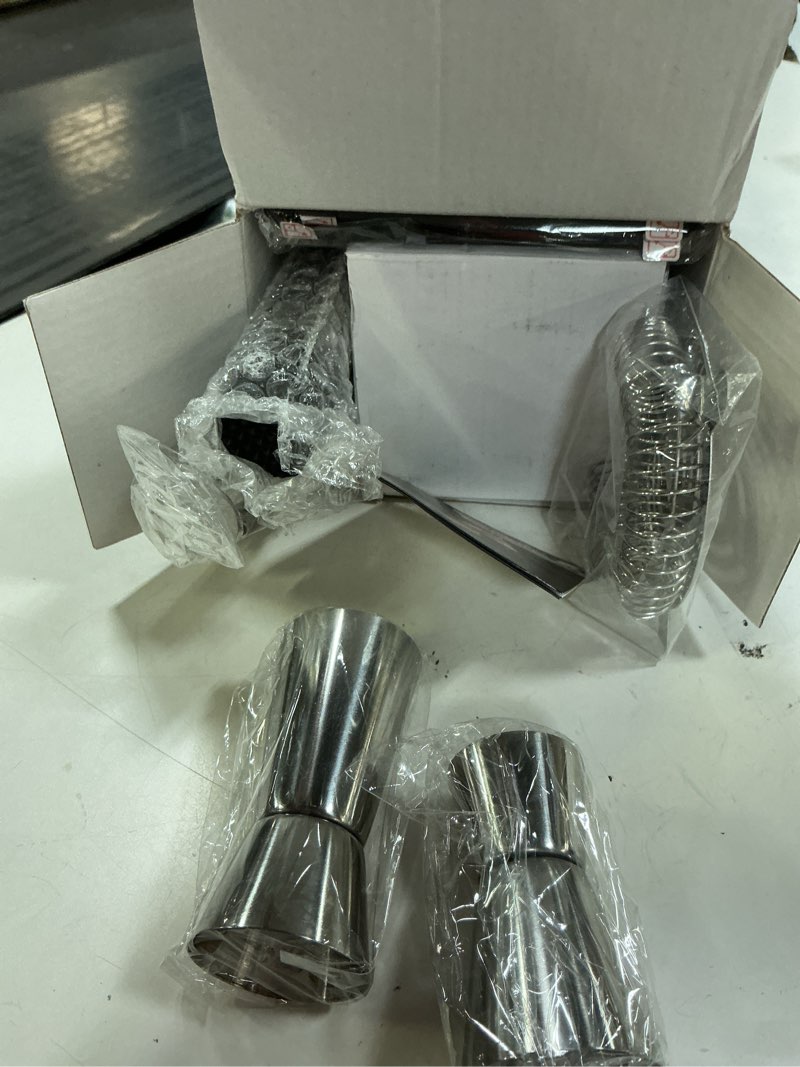 Condition photo showing Good Condition for kingrow cocktail shaker set bartender kit, stainless steel boston bar tools drink mixer set with stand & recipe booklet for home cocktail making | silver sliver