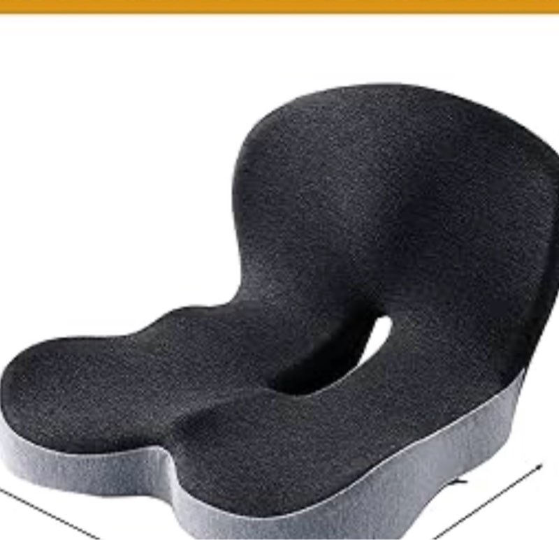 memory foam office chair cushion, l-shaped integrated seat cushions, chair seat cushion for lower back tailbone protection, lumbar support (black gray) : office products -...