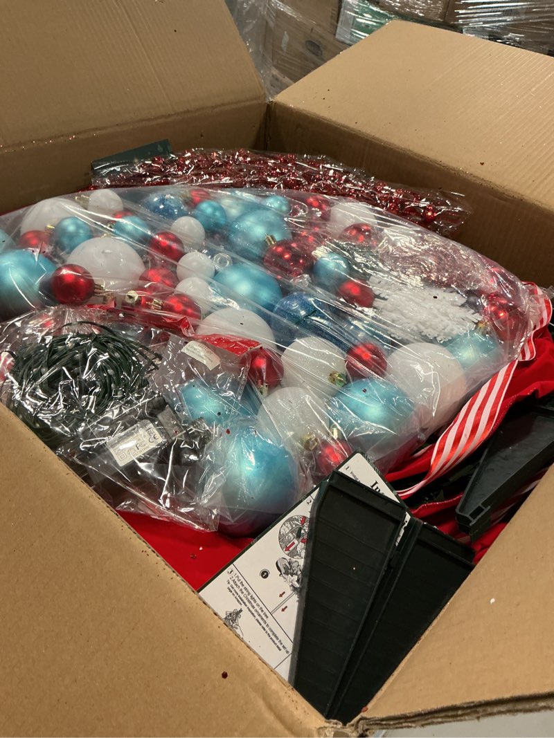 Condition photo showing As Is for Dolicer 6FT Pop Up Artificial Christmas Tree with Lights & Remote, Collapsible Easy Christmas Tree with 200 Warm White & Colorful LED Lights, Foldable Xmas Tree for Small Space