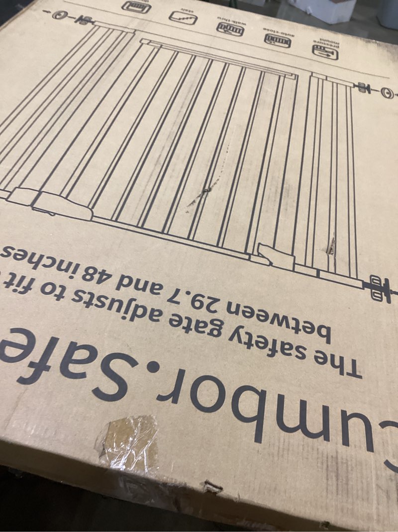 Condition photo showing New/Like New for Cumbor 36" Extra Tall Baby Gate for Stairs, 29.7-48" Wide Dog Gates for Doorways, Auto Close Safety 