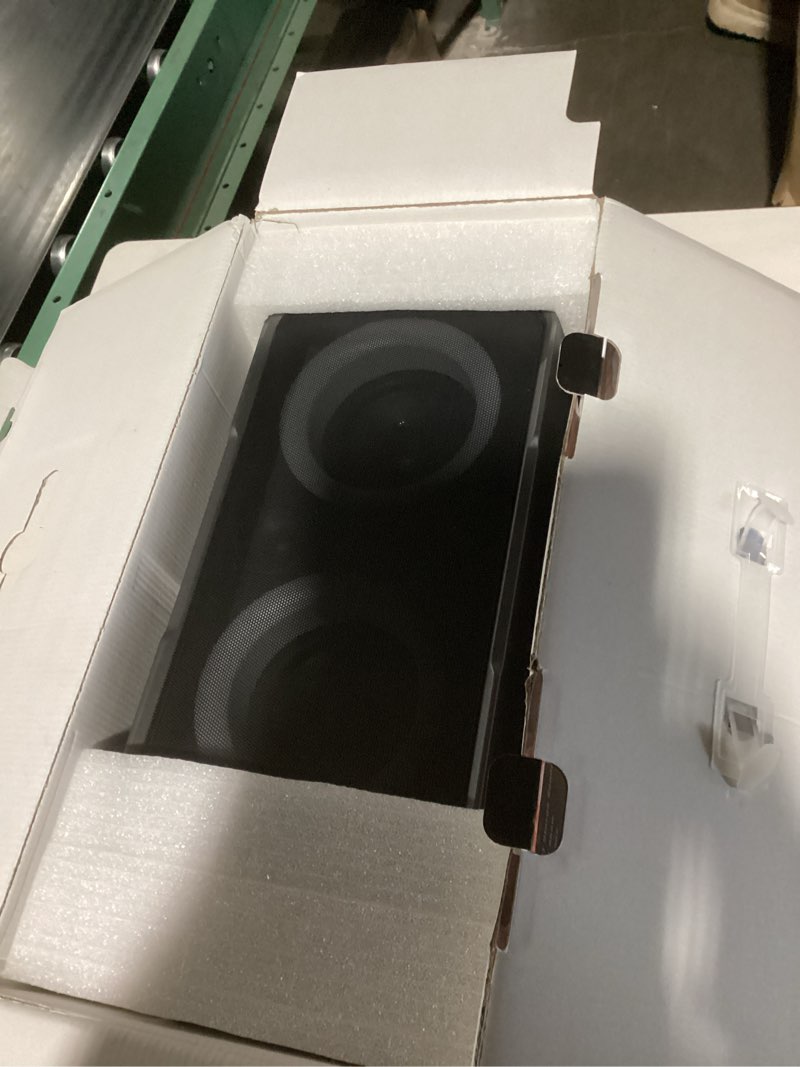 Condition photo showing Good Condition for Portable Bluetooth Speaker: 240W Peak Powerful Loud Sound Deep Bass Wireless Boombox Large Subwoofer 15 Hours Battery Life Fast Charging with Led Light Show for Party Outdoor Camping Backyard Black